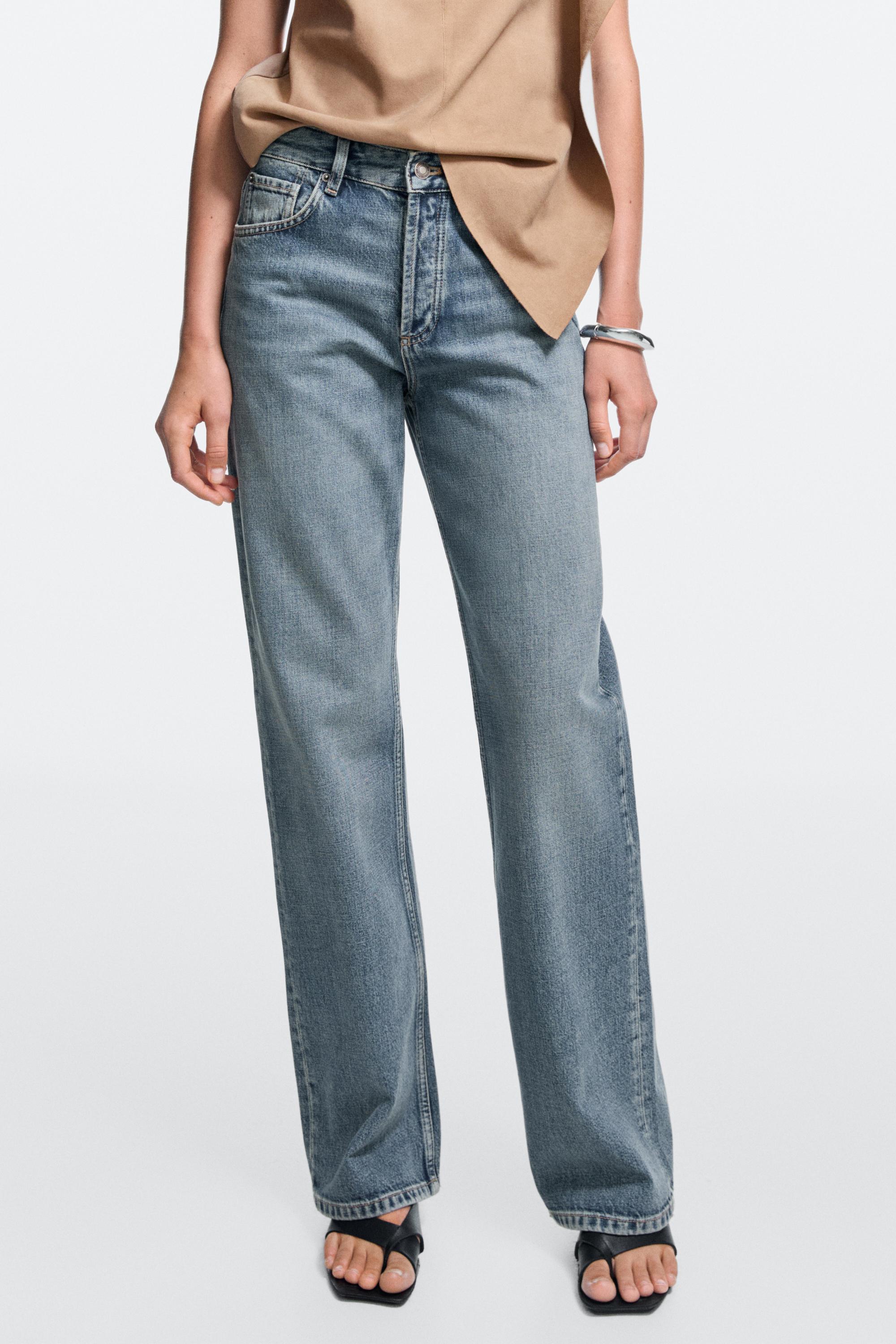 Jean wide leg taille moyenne